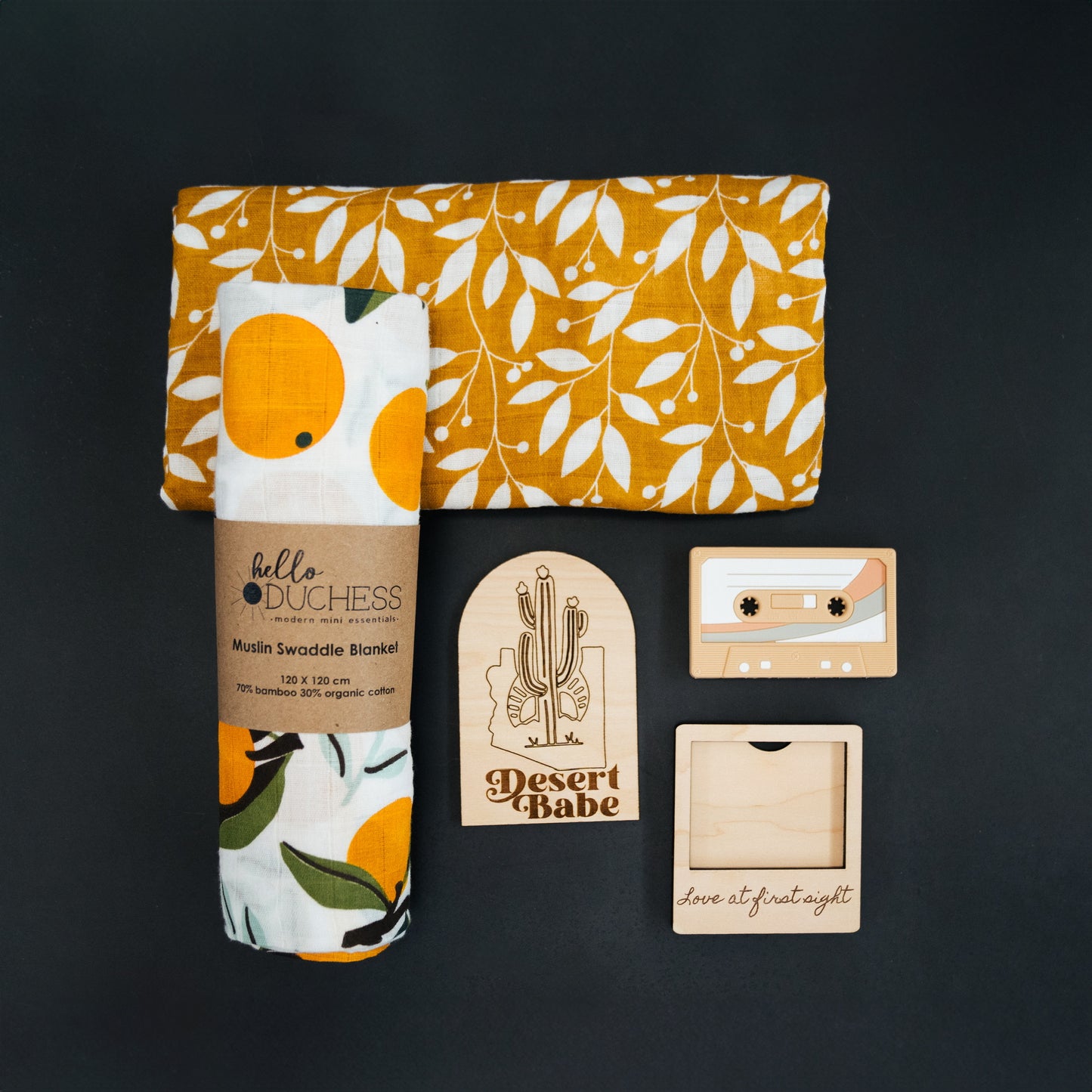 Clementine Muslin Swaddle Blanket | Modern Baby Swaddle | Gender Neutral Baby Shower Gift