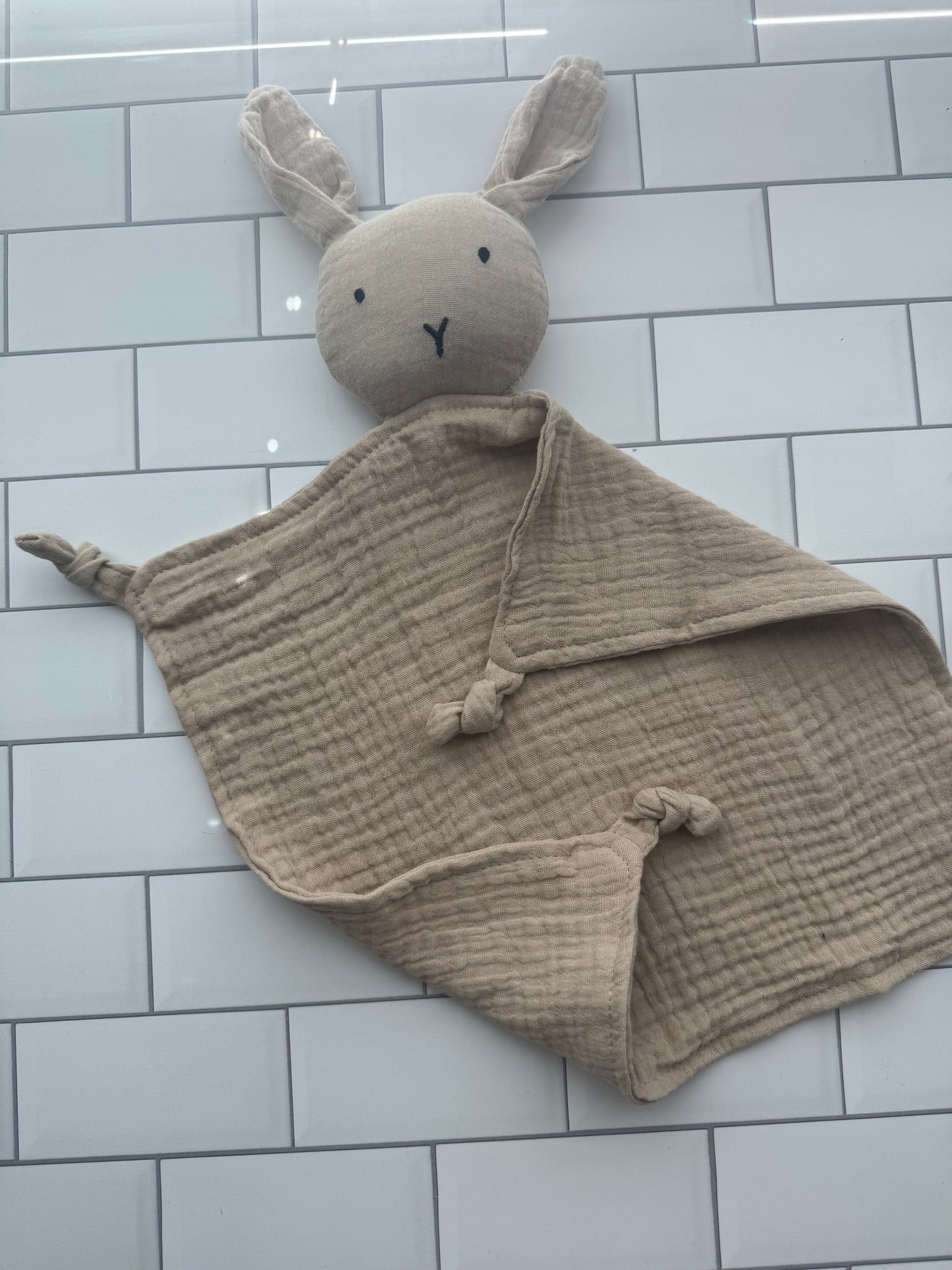 Bunny Lovey – Sand Muslin | Soft Baby Comfort Blanket