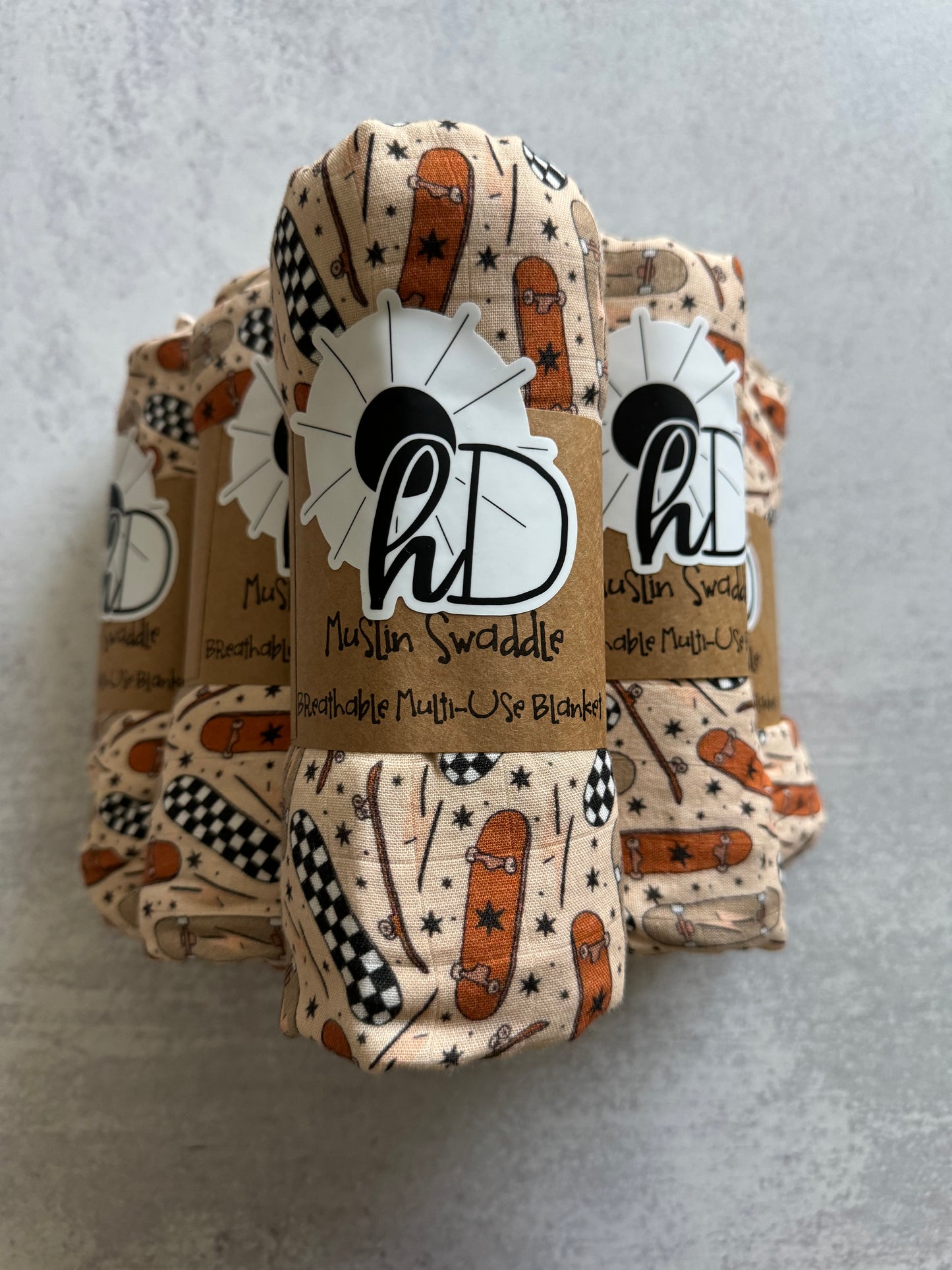 Skateboard Cotton + Bamboo Muslin Swaddle Skateboard Blanket