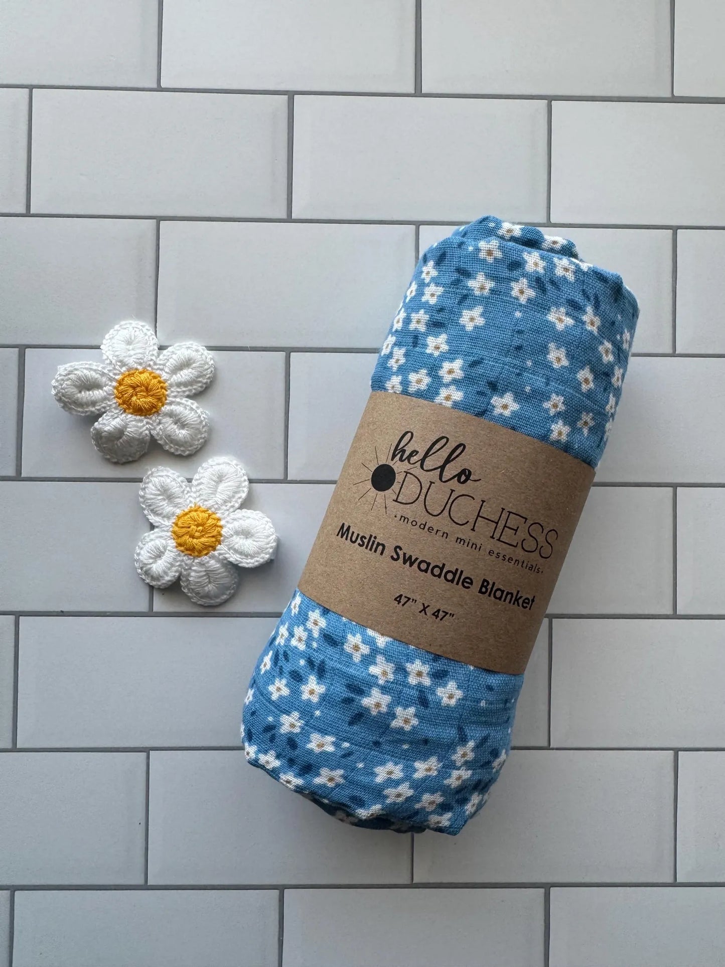 Handmade Crochet Daisy Hair Clips