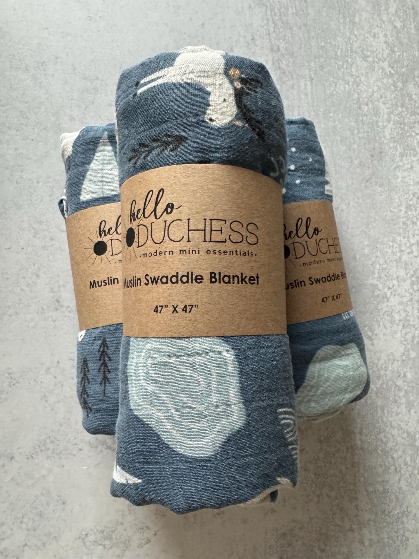 Mountain Theme Cotton + Bamboo Muslin Swaddle Mountain Theme Blanket