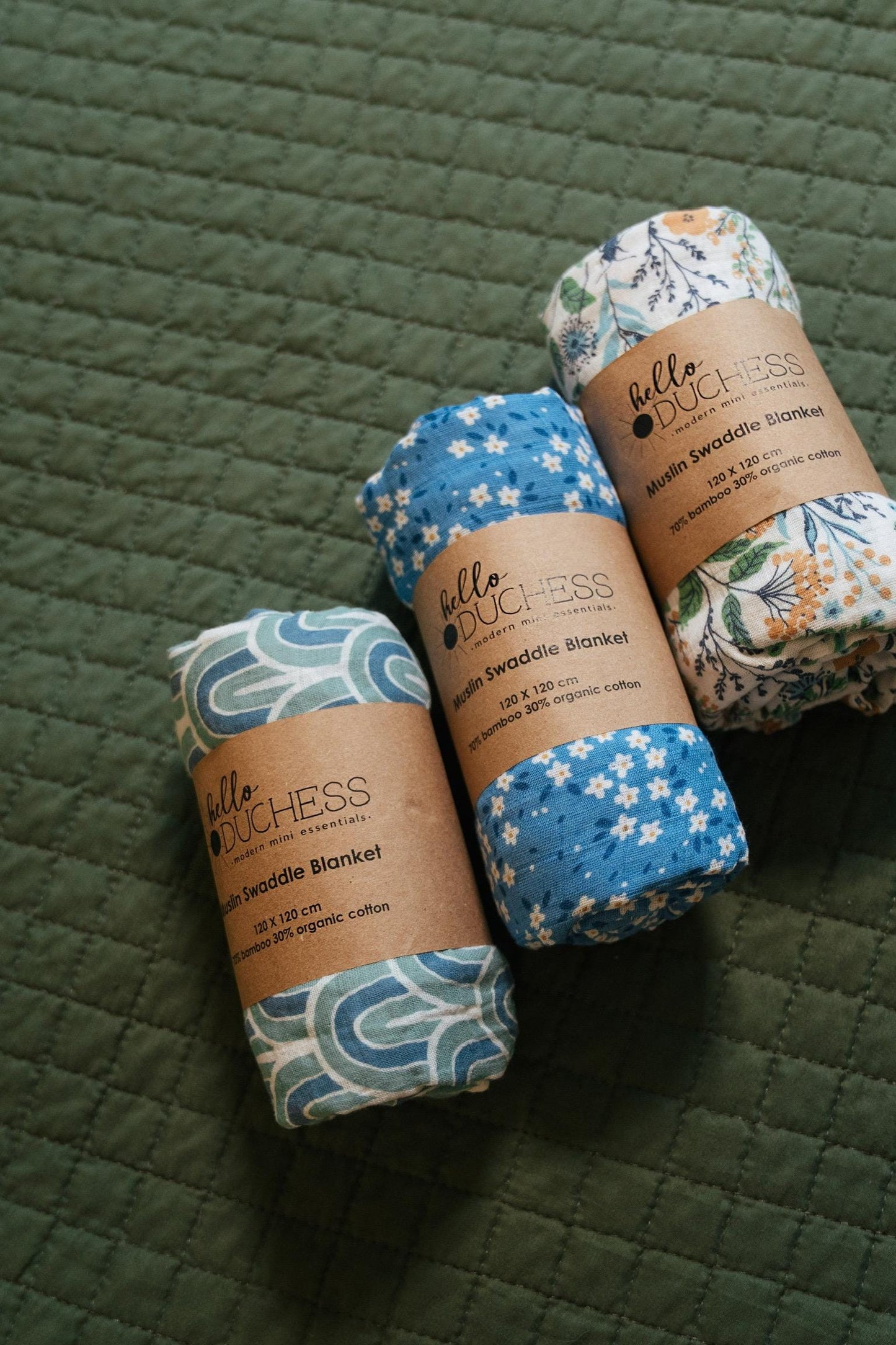 Blue & white floral Swaddle Blankets| Baby Flower Swaddle | Muslin Baby Blanket| Baby Shower Gift | Receiving Blanket | Patriotic swaddle