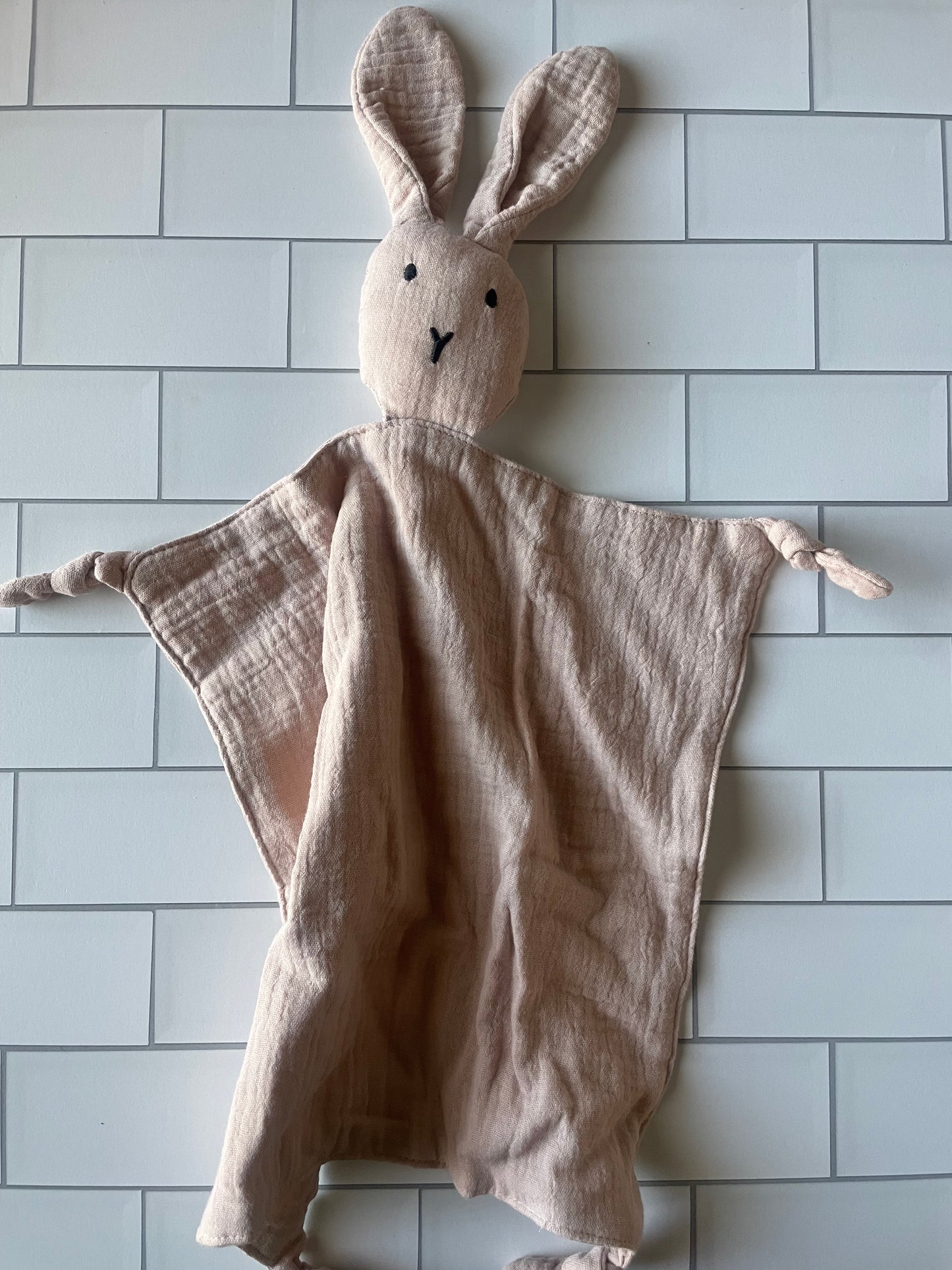 Bunny Lovey – Sand Muslin | Soft Baby Comfort Blanket