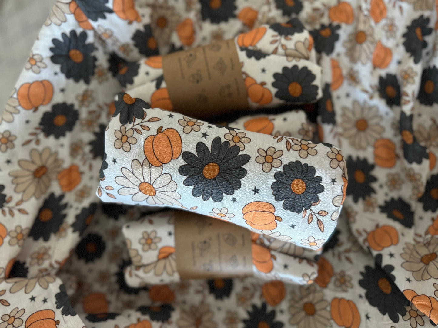 Hello Fall Bamboo & Cotton Swaddle Blanket