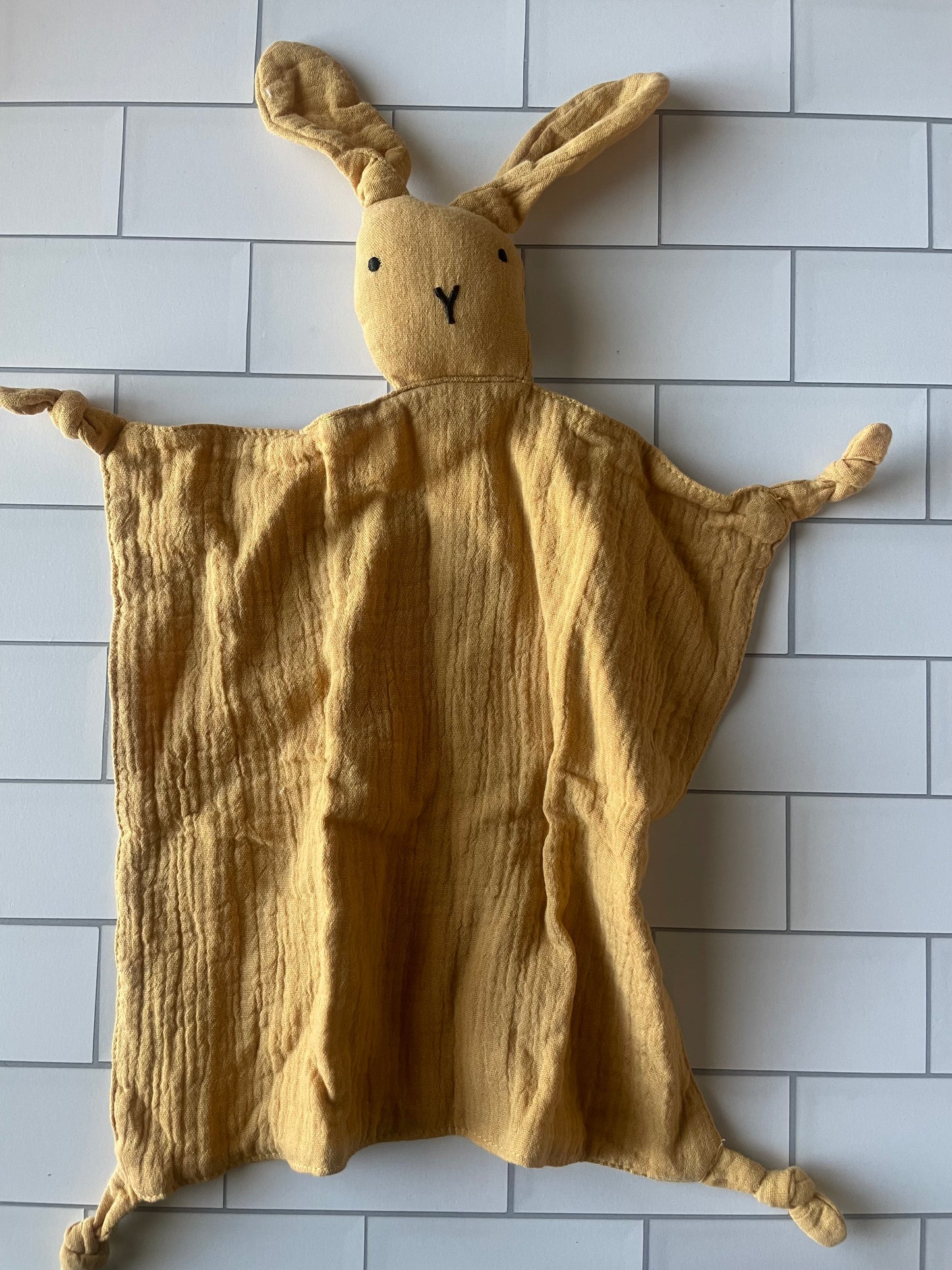 Bunny Lovey – Sand Muslin | Soft Baby Comfort Blanket