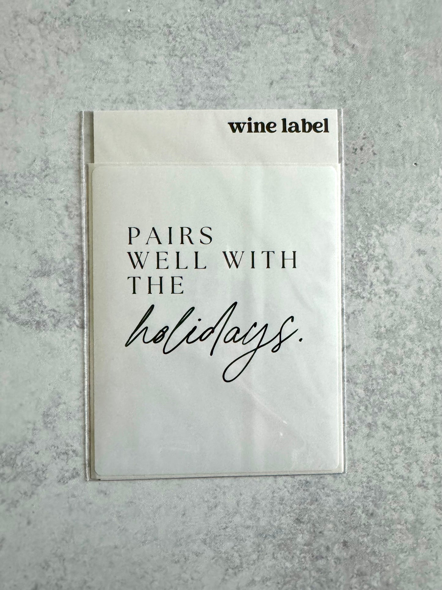 Pairs Well Wine with Holidays Label