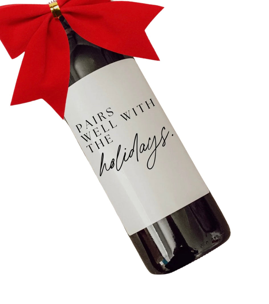 Pairs Well Wine with Holidays Label