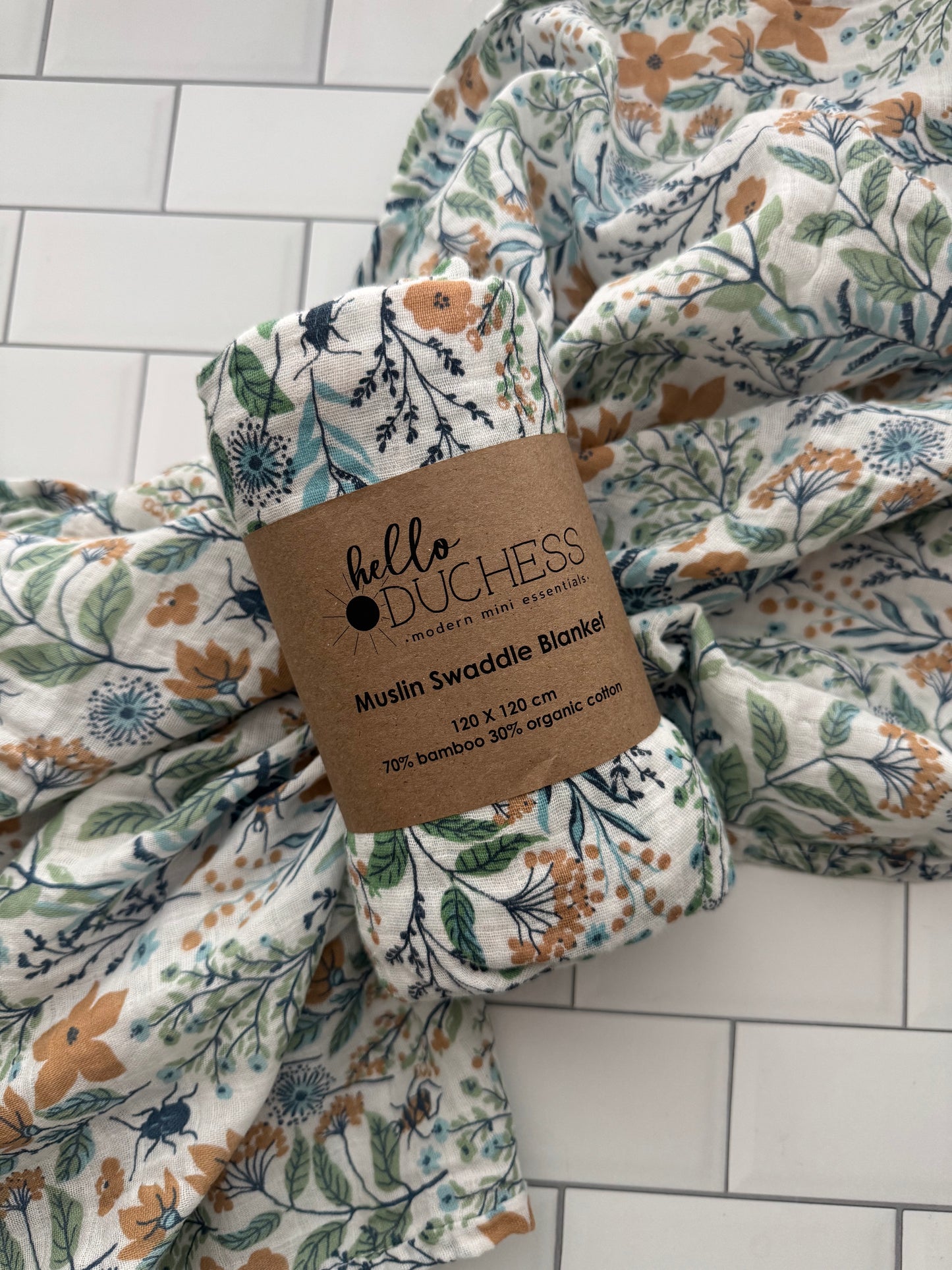 Wildflower Swaddle | 100% Cotton Muslin Baby Blanket