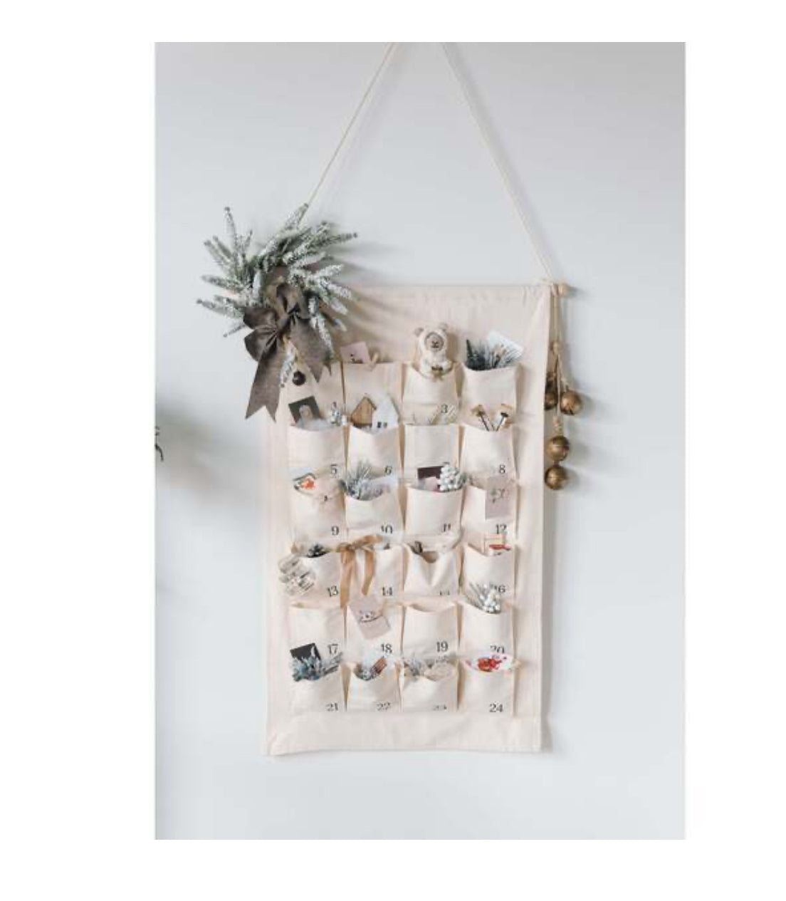 Neutral Fabric Advent Calendar - Reusable Christmas Countdown | Hello Duchess