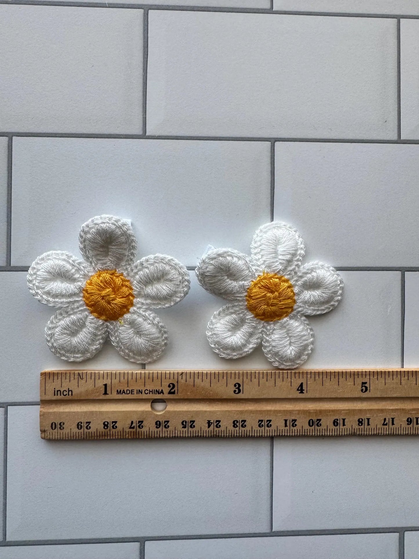 Handmade Crochet Daisy Hair Clips