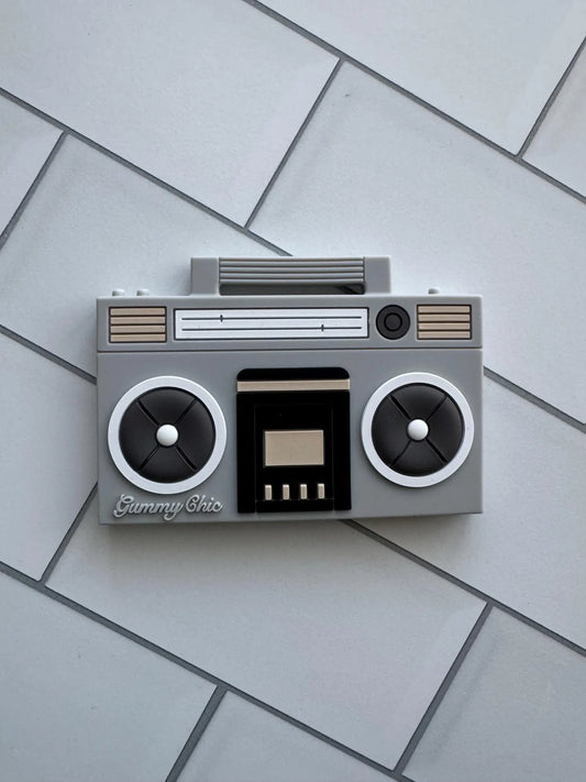 Boombox Silicone Teether – Retro '80s-Inspired Baby Teether