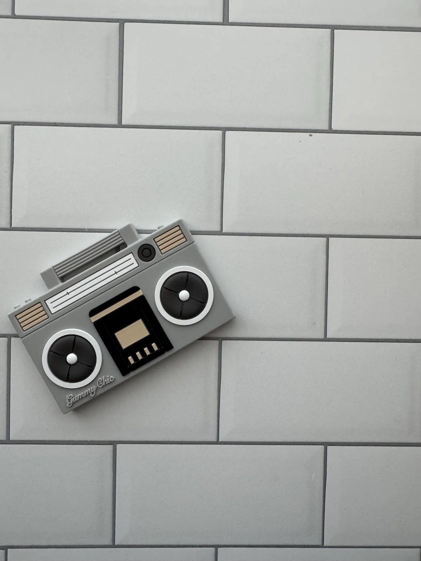 Boombox Silicone Teether – Retro '80s-Inspired Baby Teether