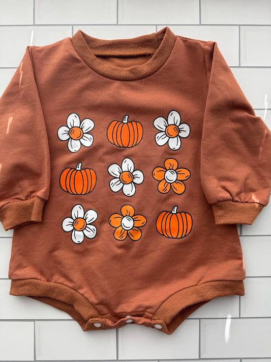 Pumpkin Daisy Fall Onesie - Cute Baby Fall Outfit | Hello Duchess