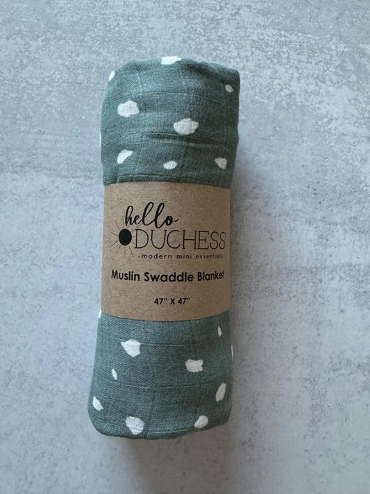 Spot Cotton + Bamboo Muslin Swaddle Spot Blanket